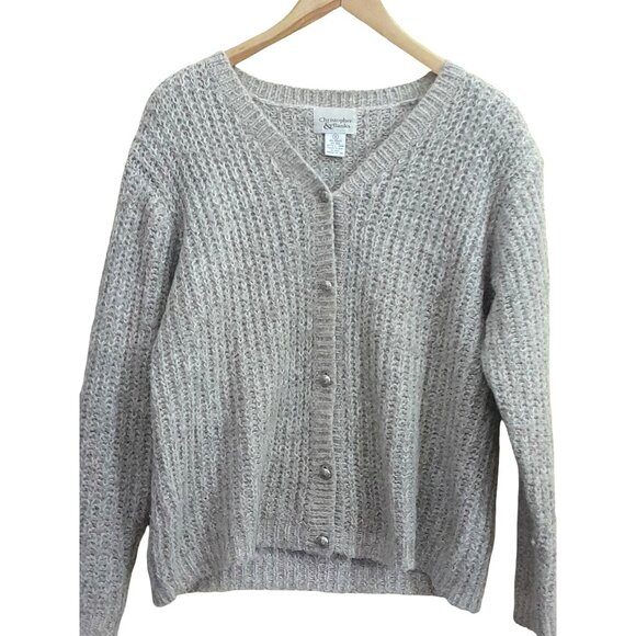 Vtg Womens Wool Blend Soft & Comfy Cableknit Size 8 Grandmacore Cardigan Tan - Picture 5 of 6